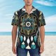 thumbnail image 2 of Balery Boho Dreamcatcher Camisas hawaianas de manga corta para hombre, camisas playeras de corte holgado, camisas de vacaciones con botones,Large, 2 of 7