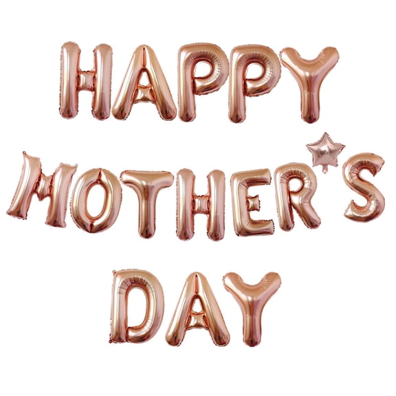 Bwiyojiz Room Decor Home Happy Mother's Day Aluminum Foil Set for Party Letter Decoration, Gifts for Her, Gold