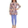 thumbnail image 2 of Cowsor 4-16 Years Girls Two Piece Swimsuit Set Long Sleeve UV Protection Top Pantskirt Comfortable Bathing Suit for Kids Summer Beach Fun, 2 of 5