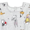 thumbnail image 2 of SPACE JAM Looney Tunes Daffy Duck Bugs Bunny Sylvester Toddler Girls French Terry Romper Toddler to Big Kid, 2 of 5