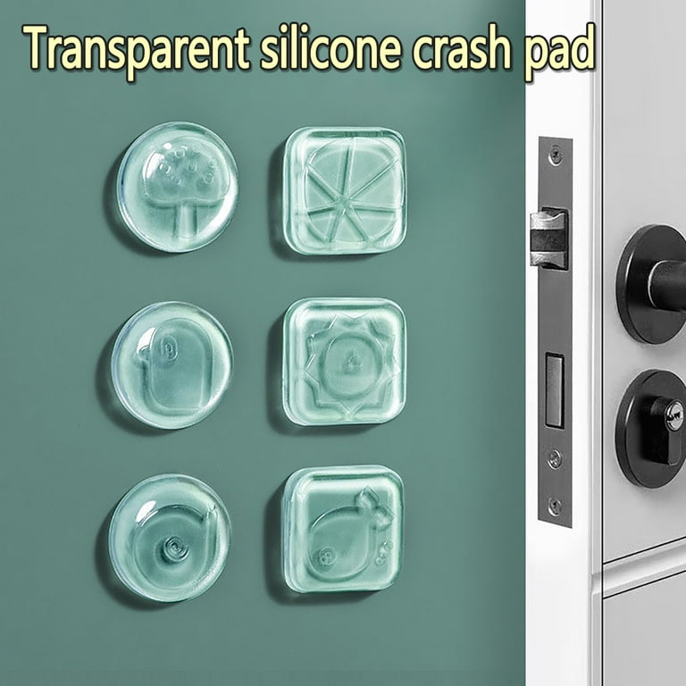 12pcs Clear Silicone Door Knob Wall Protectors - Self Adhesive Bumpers For Noise Reduction