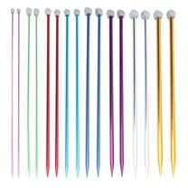 Naierhg 2 Pcs Aluminum Single Point Knitting Needles Pins Straight DIY Weaving Tool