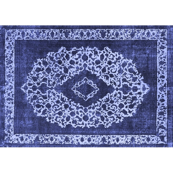 Ahgly Company Indoor Rectangle Oriental Blue Industrial Area Rugs, 6' x 9'