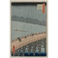 thumbnail image 3 of Andō Hiroshige 11x14 Black Modern Framed Museum Art Print Titled - Sudden Shower Over Shin-Ohashi Bridge and Atake, from the Series One Hundred Famous Views of Edo (1857), 3 of 5