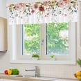 thumbnail image 2 of Spring Floral Valance Curtain Colorful Watercolor Flower Kitchen Curtain Decorative Valances Topper Curtain Window Treatment Drapes for Bathroom Living Room Bedroom 1 Panel (55x18 Inch), 2 of 5