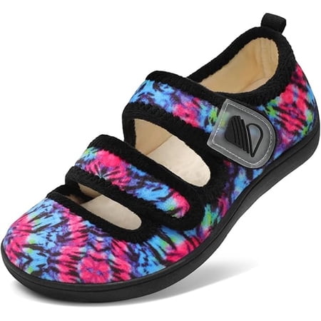 Barerun Womens Slippers Wide House Shoes Adjustable Diabetic Shoes