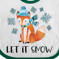 thumbnail image 4 of Inktastic Let it Snow Cute Orange Fox in Hat and Scarf Boys or Girls Baby Bib, 4 of 4