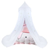 Bed Canopy for Girl Beds , Princess Canopy Curtain Mosquito Net Baby Crib, Toddler Beds Canopy with Star-shaped Design, White