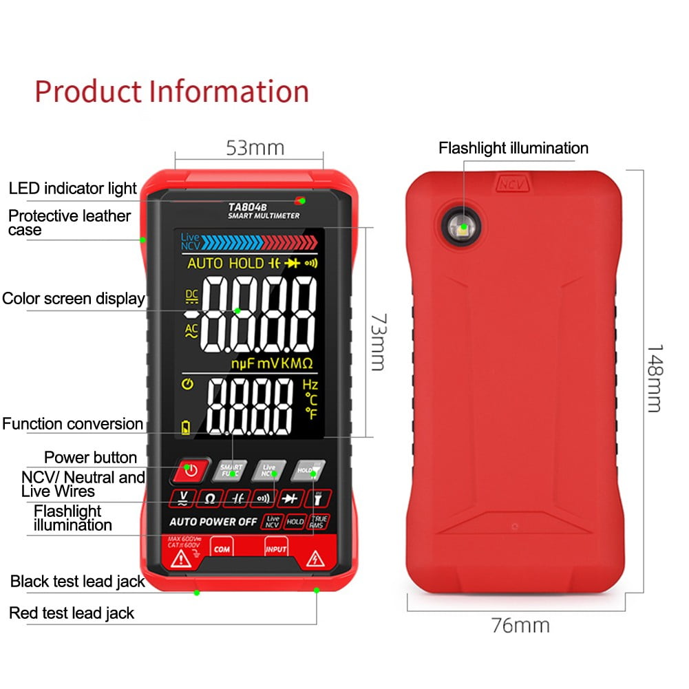 Large Color Screen Multimeter TA804B Digital Fully Automatic Smart Multimeter