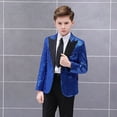thumbnail image 2 of FAOWME Elegant Boys Red Sequin Jacket Ideal For Weddings Party And Blue 9-12 Years, 2 of 5