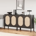 thumbnail image 5 of 2024 New Rattan Storage Cabinet, Sideboard Buffet Cabinet, Accent Cabinet with 2 Rattan Doors, Wood Accent Furniture with Adjustable Shelves for Living Room, Entryway, 5 of 9