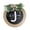 J, variant on Sunjoy Tech Front Door Wreath A-Z 26 Letters Round Sign with Bow Fake Flower Decoration Rural Style Last Name Letter Wood Hanging Sign Farmhouse Decor