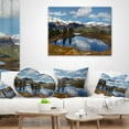 thumbnail image 3 of Designart Lake with Pine Trees Reflecting Sky - Landscape Printed Throw Pillow - 18x18, 3 of 4