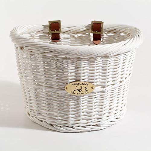 white bicycle with basket
