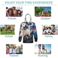 thumbnail image 5 of Lsque Vintage Starry Sky Puppy Patten Youth Hoodie Sweatshirt Pullover with Kangaroo Pocket Boys and Girls Hoodie Warm Hoodie for Kids-Small, 5 of 6