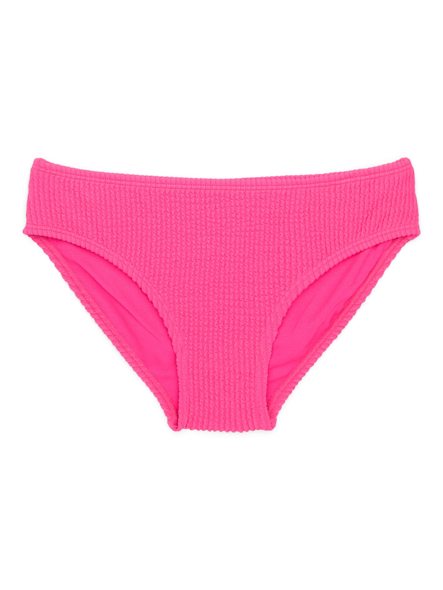 Wonder Nation Little Girls and Big Girls Scrunch Bikini Swimsuit with UPF 50+, 2-Piece, Sizes 4-18