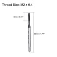 thumbnail image 2 of M2 x 0.4 Spiral Point Threading Tap H2 Tolerance High Speed Steel TICN Coated Square End DIN371/376, 2pcs, 2 of 5