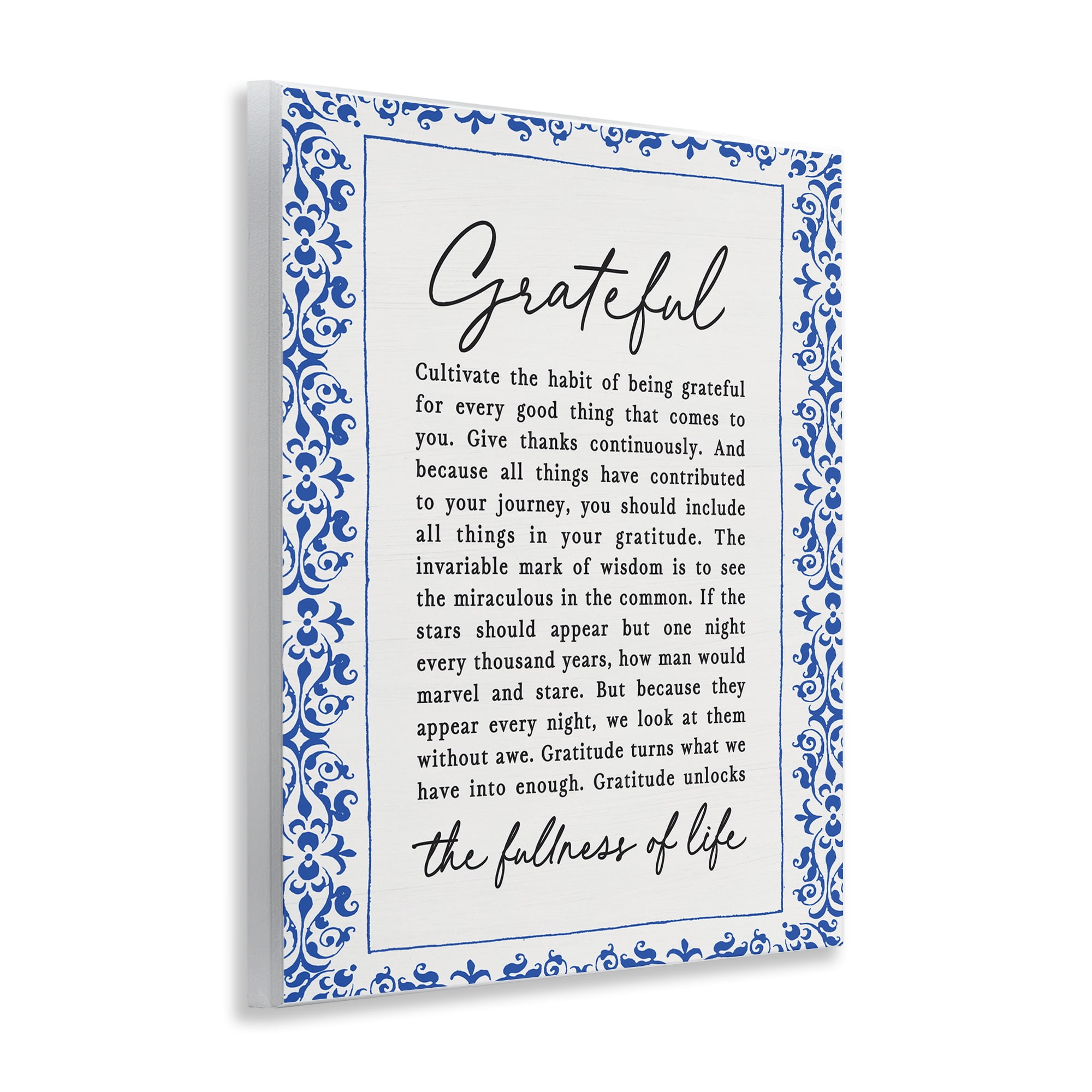 Gratitude Unlocks Fullness Of Life Wall Plaque Art, design by Lettered and Lined