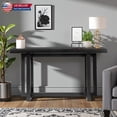 thumbnail image 2 of Hassch Modern Minimalist Long Console Table, Solid Pine Wood Frame & 2.4" Thick MDF Top, Versatile Entryway Sofa Table for Home Décor, Black, 2 of 10