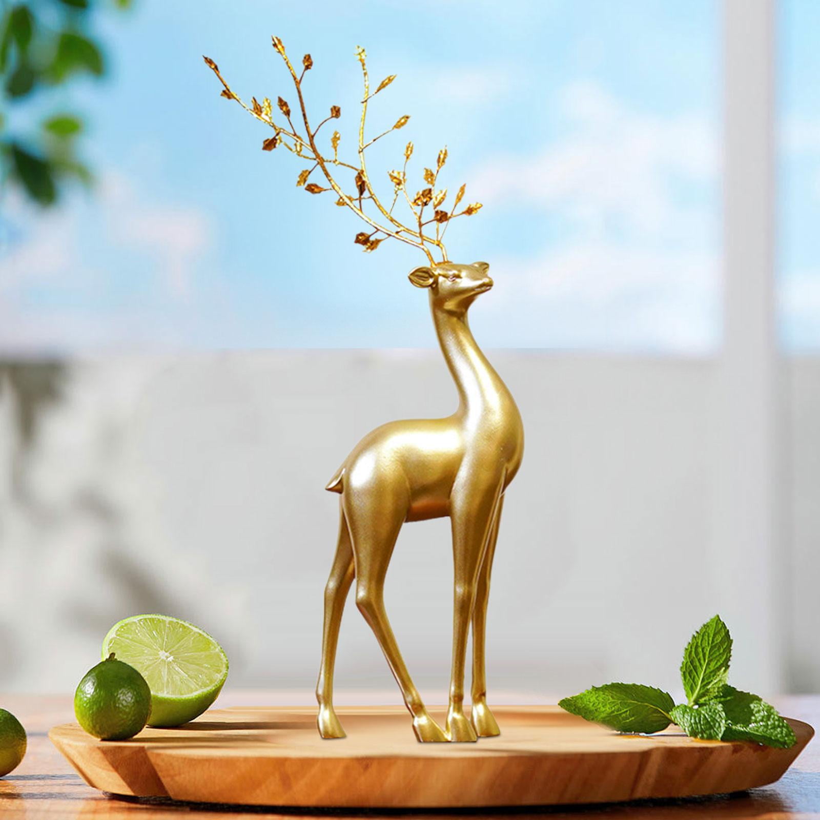 Lifelike Reindeer Figurine Display Ornaments for Table Desk Standing