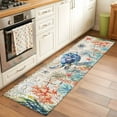 thumbnail image 4 of Coastal Sea Turtle Runner Rug 2x6 FT,Non Slip Hallway Carpet,Rustic Vintage Nautical Starfish Coral Washable Soft Floor Carpet Throw Runner Carpet Long Rug for Entryway Kitchen Bedside Sliding Door, 4 of 9