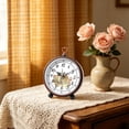 thumbnail image 5 of Vintage Floral Alarm Clock, Silent Non Ticking Small Desk Clock With Handle, For Bedroom, Office And Modern Home Interior Decor, 5 of 6