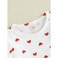 thumbnail image 6 of Bslissey Toddler Baby Girls Valentine's Day 2Pcs Outfits Heart Print Long Sleeve Tops + Suspender Pants Overalls 6M 12M 18M 24M 3T 4T Kids Casual Long Pants Sets, 6 of 10