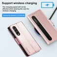 thumbnail image 6 of JiaheCover for Samsung Galaxy Z Fold 5 2023 Wallet Case,Rugged Magnetic Clasp Shockproof Credit Card Slot Stand with Pen Holder,Support Wireless Charging Case for Samsung Galaxy Z Fold 5,Rosegold, 6 of 12