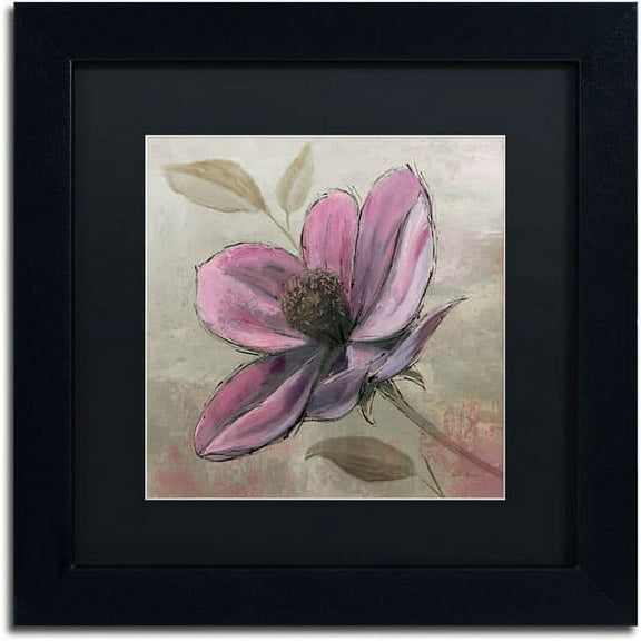 Trademark Fine Art "Plum Floral III" Canvas Art by Emily Adams, Black Matte, Black Frame
