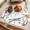 thumbnail image 3 of Dragonfly Placemats Set of 6, Watercolor Colorful Wings Flying Non-Slip Place Mats Washable Table Mats for Kitchen Dining Table Decorations Indoor/Outdoor, 3 of 9