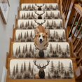 thumbnail image 2 of Majestic Elk Stair Treads Non Slip for Steps Brown Gray Wildlife Rustic Pine Forest 10 Pcs Reusable Adhesive Stair Runner Mats for Dogs Elders Carpet Treads Rugs for Staircase 8x30 In, 2 of 9