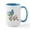 White/Blue Inside, variant on CafePress - Bird On Tree Limb With Spring Flowers Mugs - 15 oz Ceramic Large White Novelty Mug