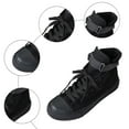 thumbnail image 5 of Rokment Women's Men's High Top Fashion Sneakers Walking Tennis Shoes Spring Fall Trendy Canvas Lace up Couples Casual Flat Black Size 6, 5 of 7