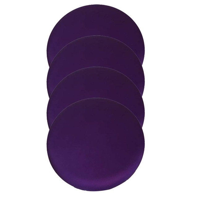 Coussin de Tabouret Rond Durable Doux Lavable Housse de Coussin de Tabouret à Roulettes pour Chaise de 12-18 Pouces Violet