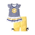thumbnail image 6 of VBTAPA Girl Shorts Set Striped Babydoll Tops Elastic Waist Shorts 2 Piece Summer Outfit Blue 9-10Years, 6 of 6