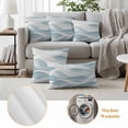thumbnail image 6 of Outdoor Pillow Covers Abstract Gradient Water Ripple Waterproof Pillow Cases 18x18 Set of 2, Ocean Sea Wave Light Blue White Throw Pillow Cover Pillowcase for Patio Balcony Couch Garden, 6 of 9