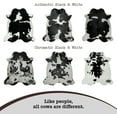 thumbnail image 4 of Genuine Cowhide Rug - Natural Black and White Rugs for Living Room & Bedroom Aesthetic - Real Cow Hide Rug for Rustic Home Decor - Chromatic 5'x7' Black & White Collection, 4 of 9