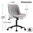 thumbnail image 2 of YOUNIKE Upholstered Desk Chair, Armless Computer Chair with Wheels，Modern Faux Leather Office Chair，Adjustable Swivel Rolling Chair，Adjustable Height，Suitable for Office, Home, Gray, 2 of 15