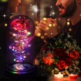 thumbnail image 2 of Cúpula de cristal de regalo con forma de flor de rosa con luz LED para mujer, 2 of 7