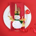 thumbnail image 3 of Juego de 6 servilleteros navideños de metal con forma de muñeco de nieve para decoración de mesa de comedor y fiestas navideñas., 3 of 11