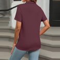 thumbnail image 4 of Womens T Shirts Summer Lapel Polo Slim Fit Short Sleeve Solid Color Leisure Lady Tees, 4 of 8
