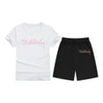 thumbnail image 1 of Hiiyo Big Girls Clothing Set Short Sleeve T Shirt Shorts Tracksuit Summer Outfit Set, 1 of 3