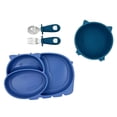 thumbnail image 1 of Vajilla para Bebé, Plato con Divisiones, Plato Hondo y Cubiertos, Plato para Bebé con Cubiertos Match & Enjoy  Vajilla plato hipopótamo, plato hondo cochinito y cubiertos acero inoxidable azul, 1 of 8