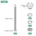 thumbnail image 3 of Uxcell 4-Pack Tornillo de Cabeza Hexagonal con Tuercas, Arandelas Planas y de Bloqueo M5x70mm, 3 of 6