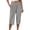 Gray, variant on Women's Capri Pants Summer elastic waist button waist solid color button detail with pockets soft fabric Yellow XL