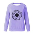 thumbnail image 4 of HKEJIAOI Chandail en Molleton Graphique Tournesol pour Femmes Manches Longues Tee Tops Décontracté Col Rond Chandail Ample, B-Violet 2TG, 4 of 4