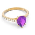 thumbnail image 3 of 2.30 Carat Wonderful Natural Diamond Amethyst Gemstone Anniversary Ring for Women Solid 18K Yellow Gold Size 8 by Diamond-Capitals, 3 of 8