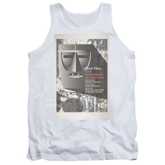 Trevco CBS1950-TK-2 Star Trek & Tos Episode 13 Adult Cotton Tank Top, White - Medium
