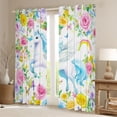 thumbnail image 2 of Feelyou Dreamy Unicorn Animal Black Out Curtains for Kids, Romantic Rose Flower Curtains Pack of 2 (42x63 Each), Fairy Tale Style Bedroom Curtains, Blackout Curtains Bedroom Decor, 2 of 6
