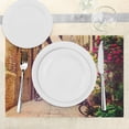 thumbnail image 3 of Ambesonne Rustic Place Mats Set of 4, Street in Italy Flowers, Standard Size, Red Green, 3 of 6